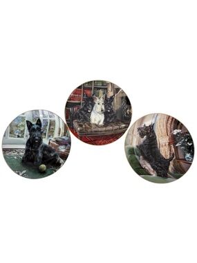 Set of Three Danbury Mint Scottish Terrier Limited Edition Collector Plates B634